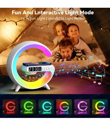 Altavoz Bluetooth Despertador RGB Cargador Inalámbrico 15W